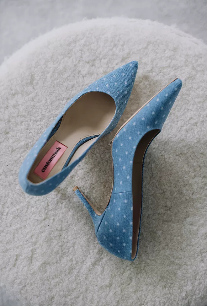 Aljo Dotted Denim Pumps Dusty Blue 2