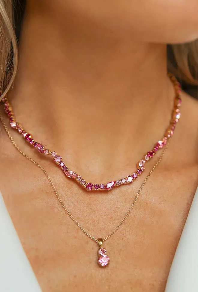 Caroline Svedbom Leah Necklace Gold Rose Combo smykke