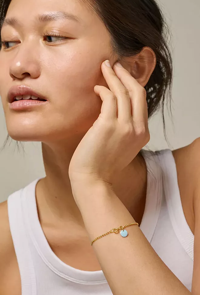 Enamel Copenhagen Ball Chain Bracelet Icy Blue armbånd 2