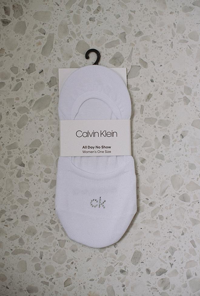 Calvin Klein Aubrie Crystal Logo White sokker