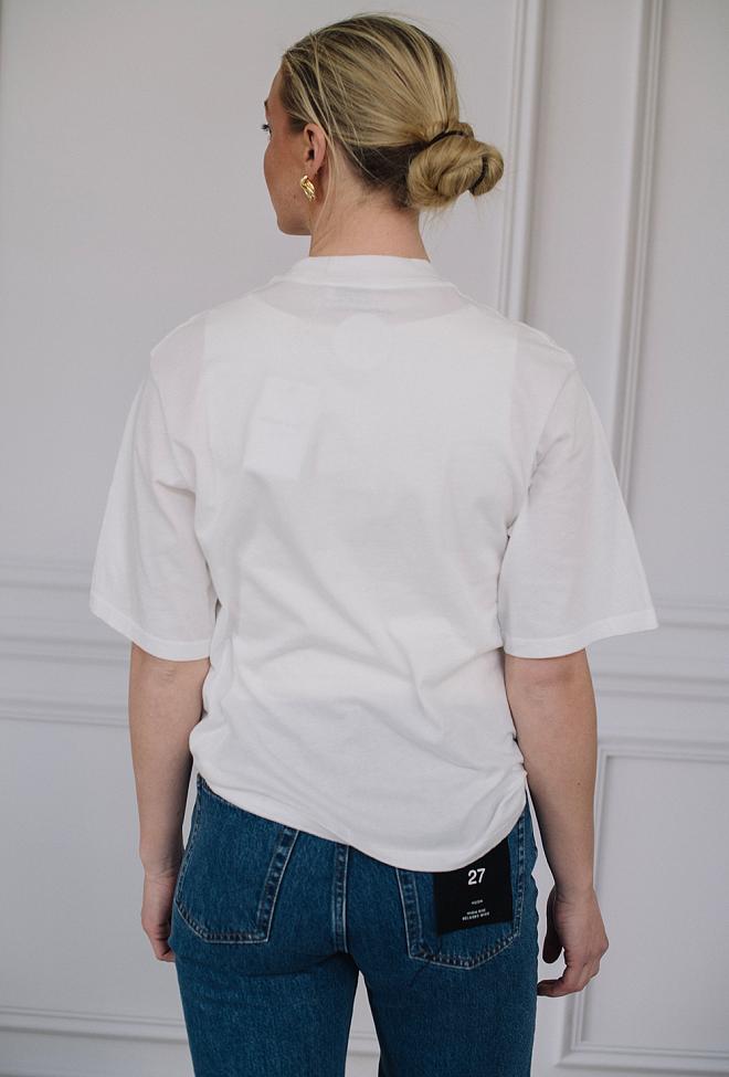 Anine Bing Avi Tee Kate Moss White t-skjorte 5