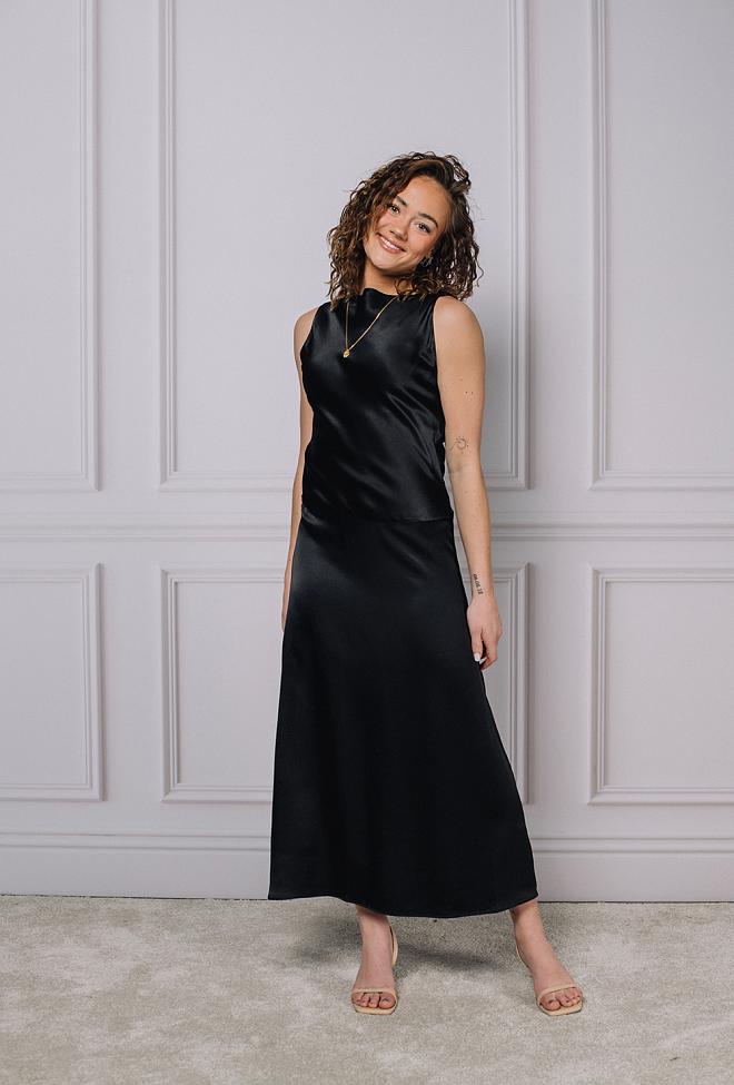 Dagmar Bias Cut Dress Black kjole 3