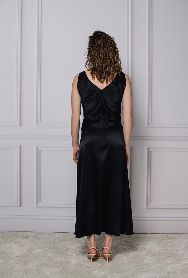 Dagmar Bias Cut Dress Black kjole 5