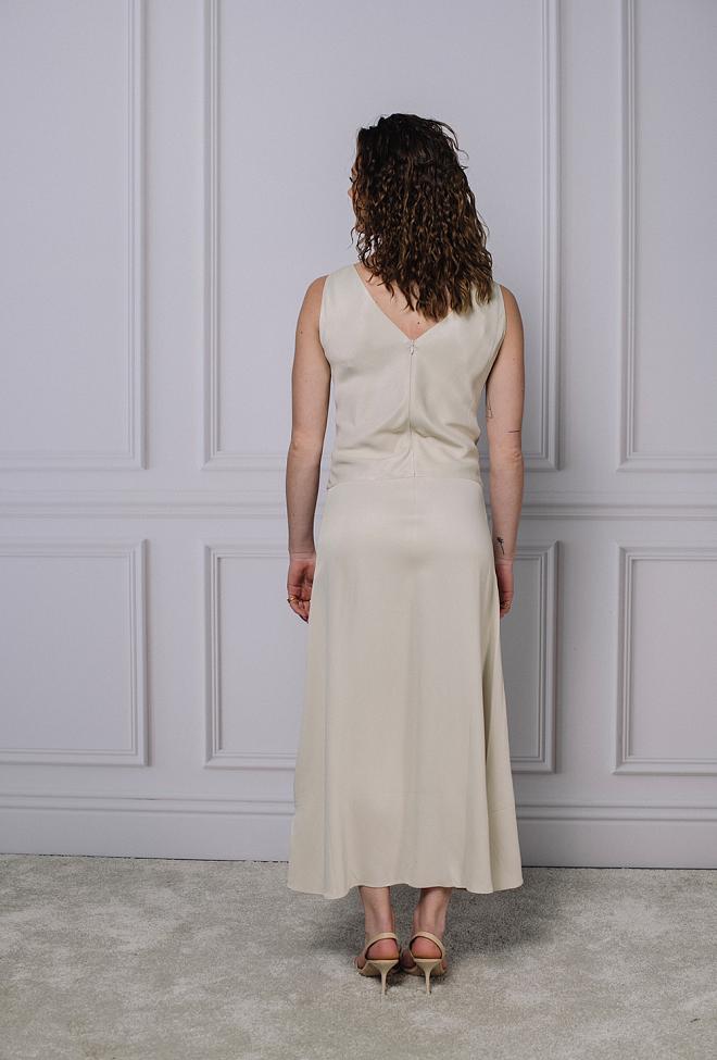 Dagmar Bias Cut Dress Pearly Grey kjole 5