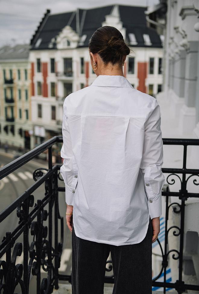Custommade Bri Solid Shirt Bright White skjorte 7