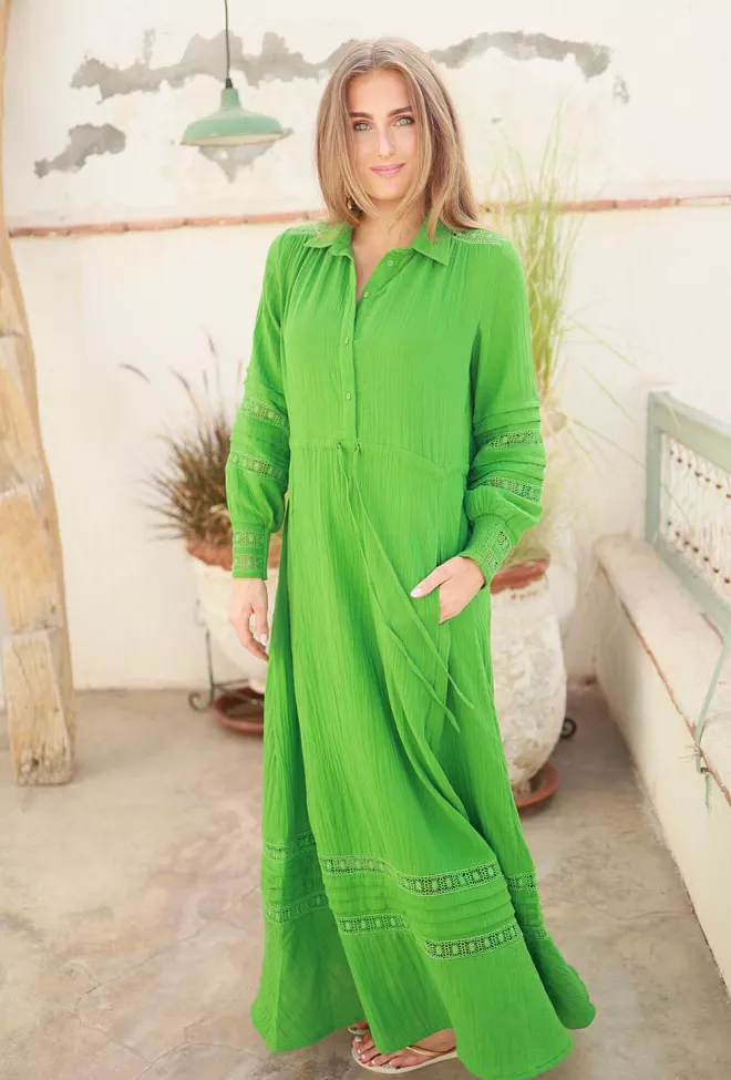 Nectar Lotus Dress Goddess Green maxikjole 3