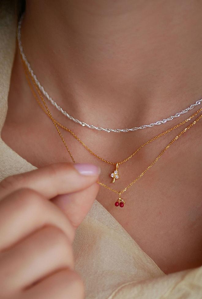 Enamel Copenhagen Cherry Necklace Red smykke