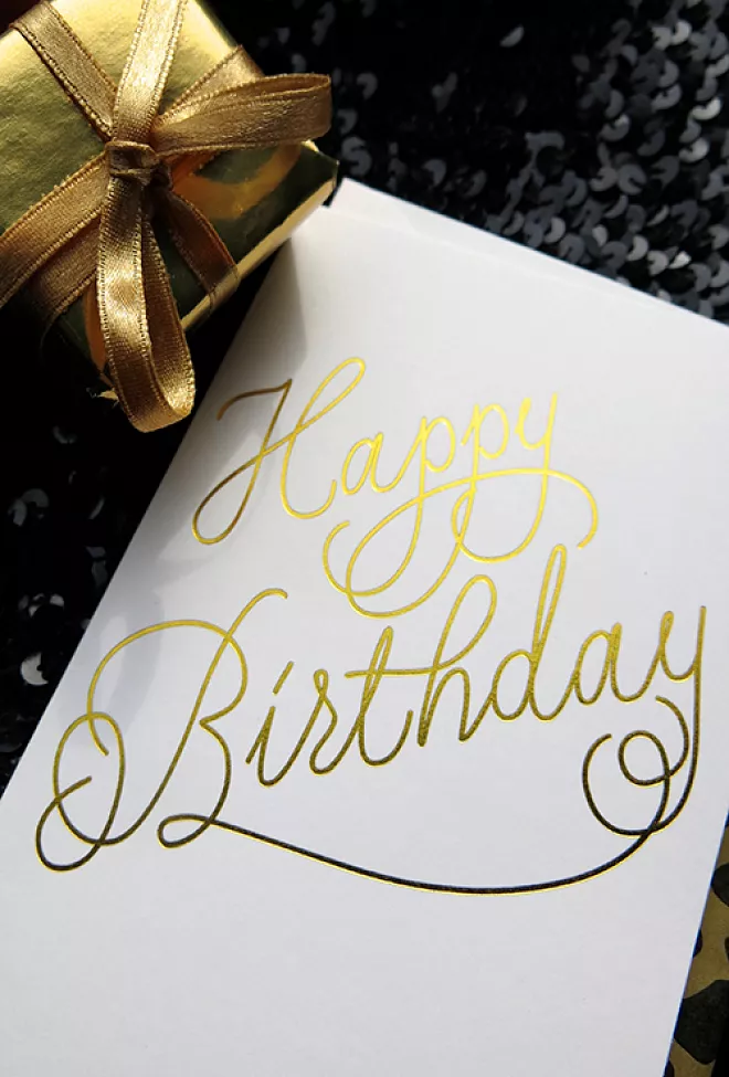 Cardsome Happy Birthday A6 white kort 3