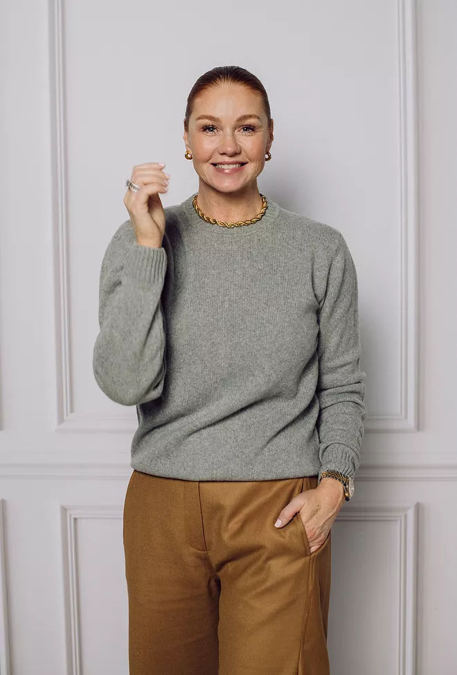 The Product Cashmere Sweater Grey Melange genser 2