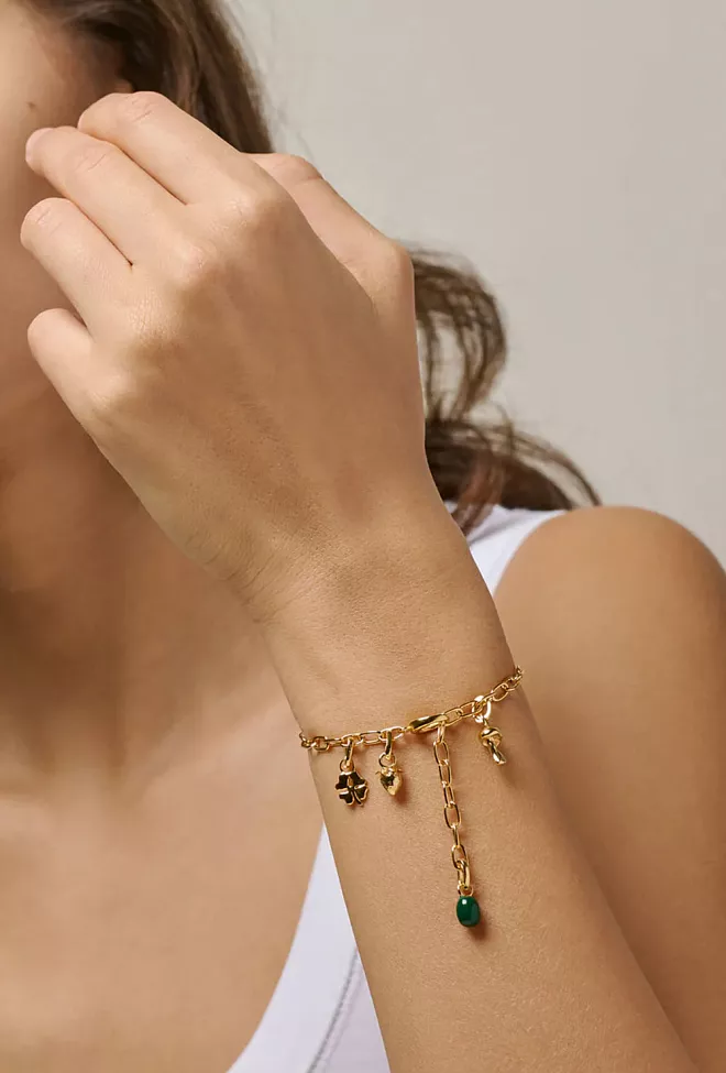 Enamel Copenhagen Adventurous Muchroom Charms Gold armbånd 3