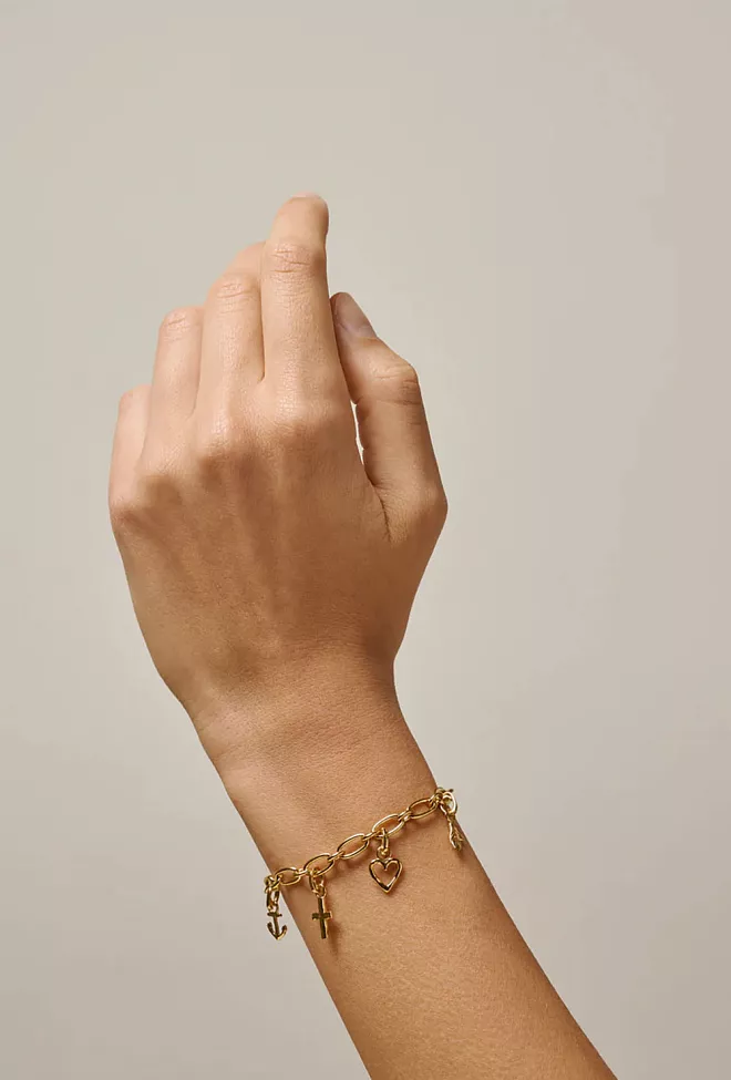 Enamel Copenhagen Steady Anchor Charm Gold anheng 3