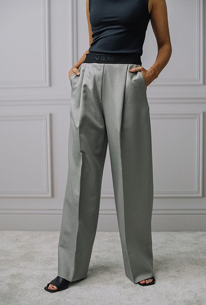 Stine Goya Ciara Solid Pant Crystal Grey bukse 