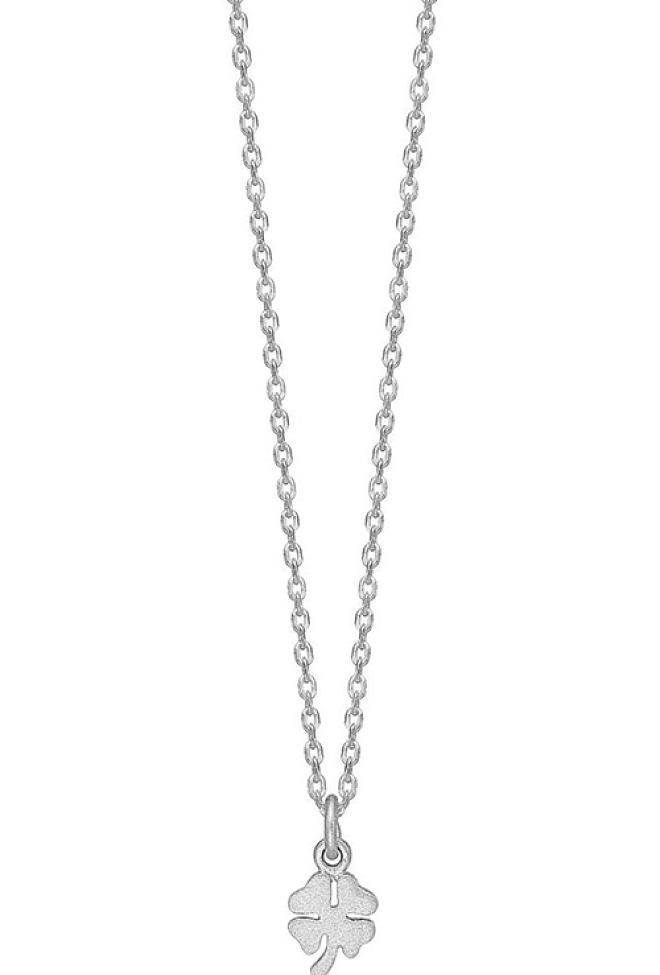 Enamel Copenhagen Clover Necklace Silver Smykke 