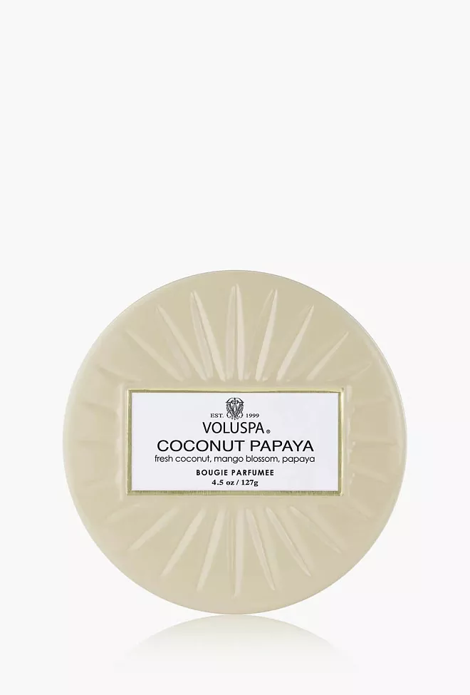 Voluspa Mini Tin Candle 25t Coconut Papaya duftlys