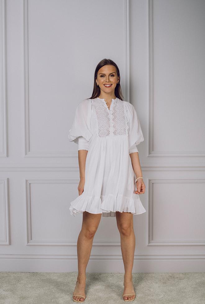 ByTimo Cotton Slub Shift Dress Perfect White 3