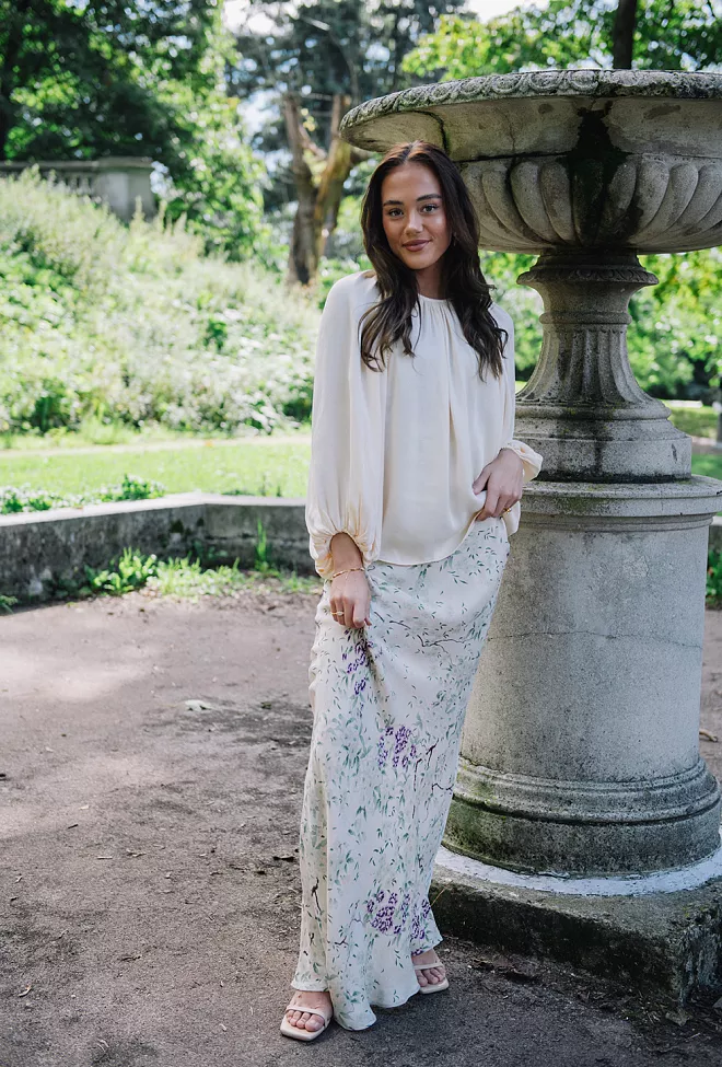 Crepe Satin Skirt Dreamy Lilac 2
