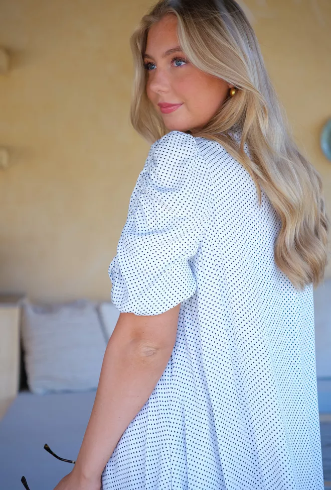HiiL Studio Dream Dress White With Black Dots kjole 5