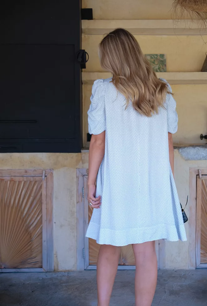 HiiL Studio Dream Dress White With Black Dots kjole 4