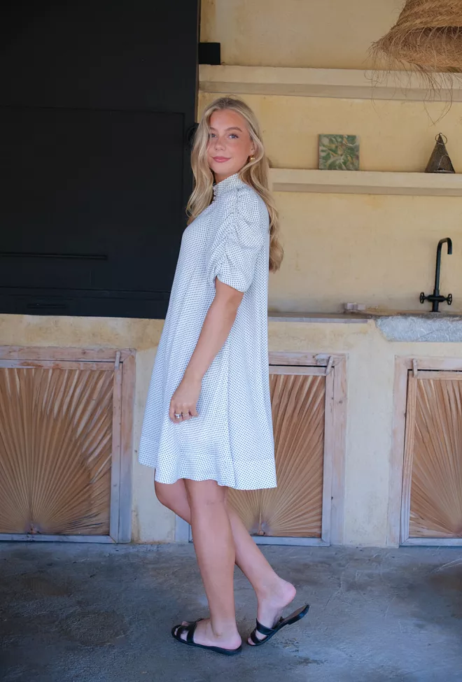 HiiL Studio Dream Dress White With Black Dots kjole 3