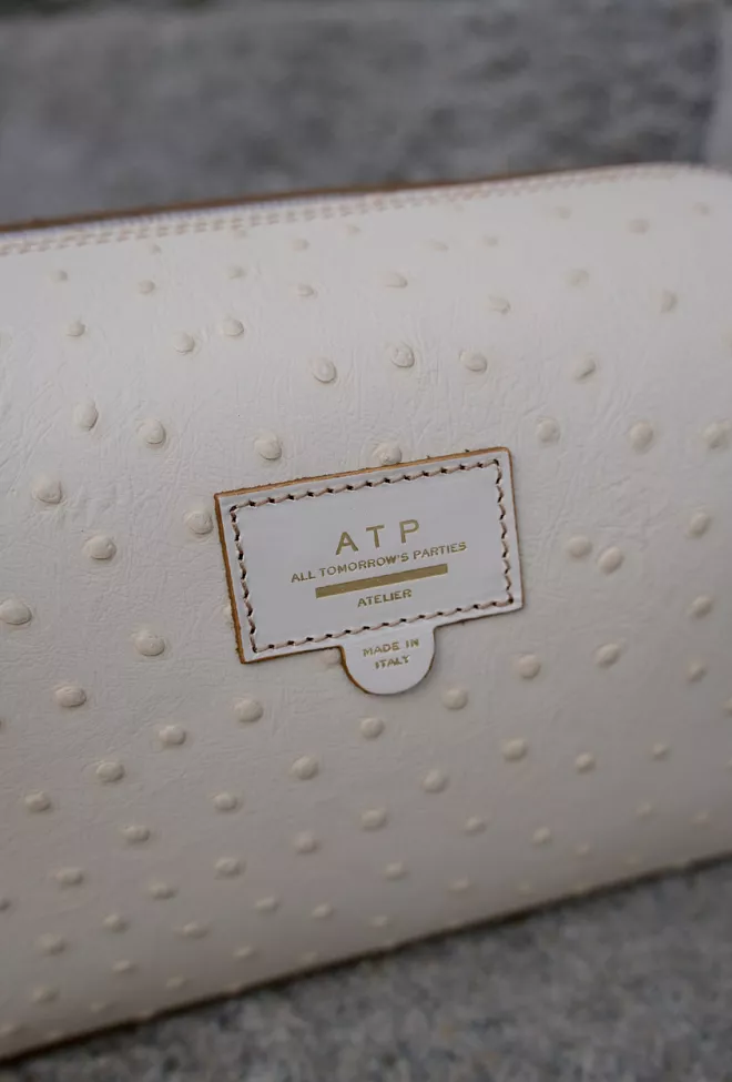 ATP Atelier Pomaia Linen Printed Ostrich Linen toalettmappe 6