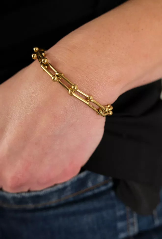 hiil studio jewelry link bracelet armbånd gull 1