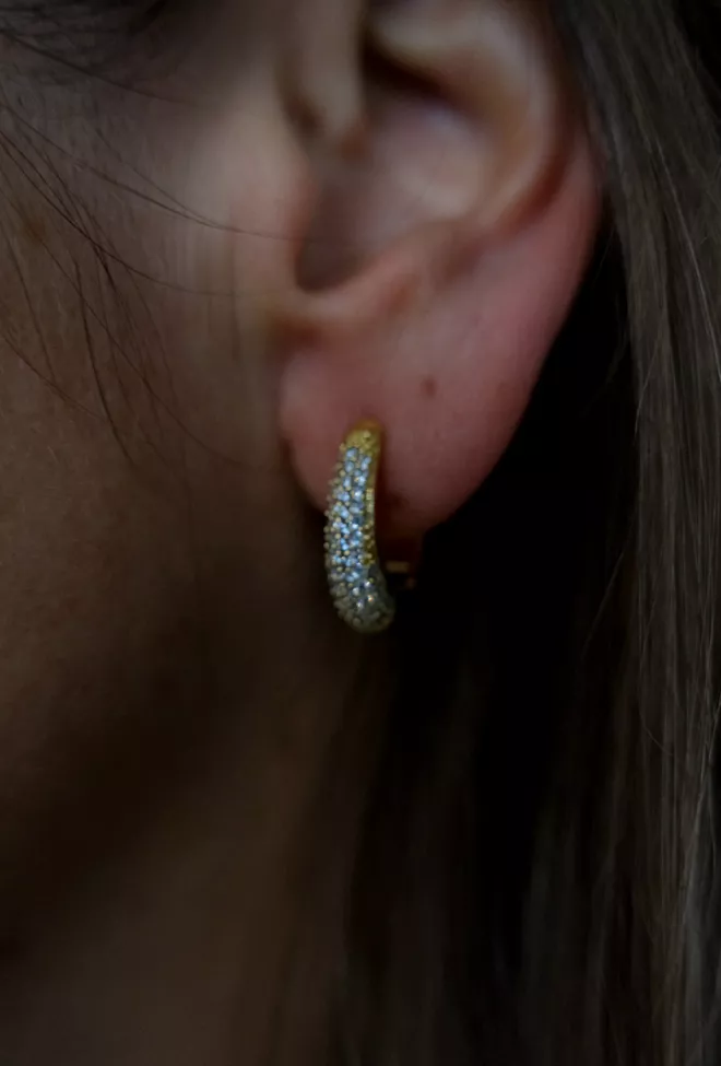 hiil studio jewelry crystal hoops øredobber gull 2