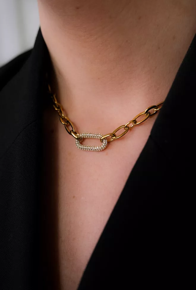 hiil studio jewelry link necklace smykke gull 1