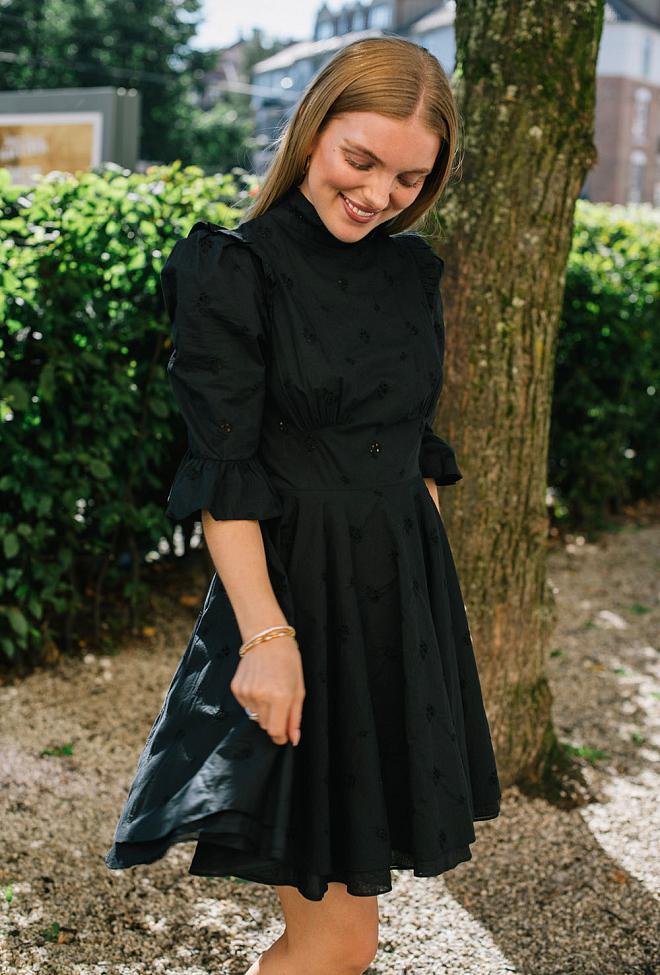 Pia Tjelta Hemingway Cotton Poplin Dress Black kjole 3