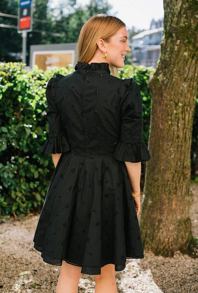 Pia Tjelta Hemingway Cotton Poplin Dress Black kjole 5