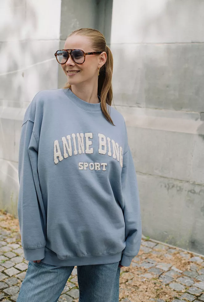 Anine Bing Tyler Sweatshirt Capri Blue collegegenser 2