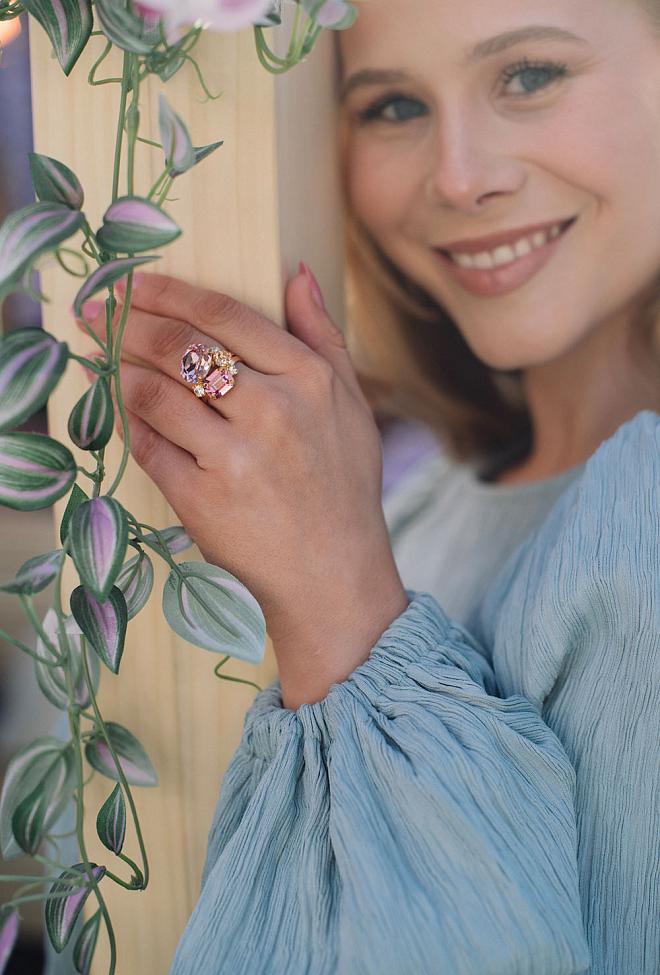 Caroline Svedbom Mini Carolina Ring Gold Pink Combo ring