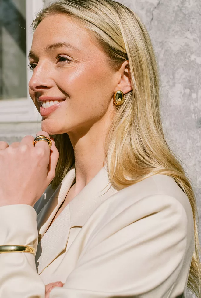 Lie Studio The Camille Earrings Gold øredobber