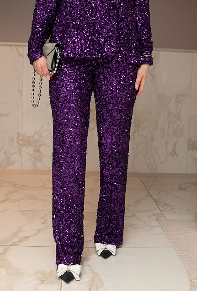 HiiL Studio Mille Sequins Pants Imperial Purple paljettbukse festbukse partybukse