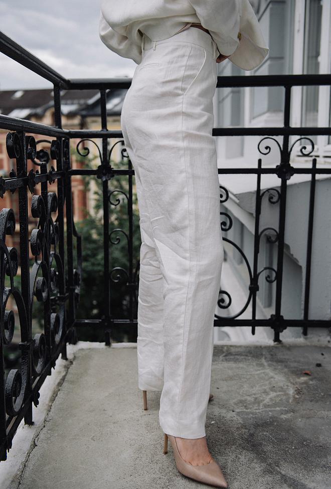 Sand Dori High Trouser Pure White dressbukse 4