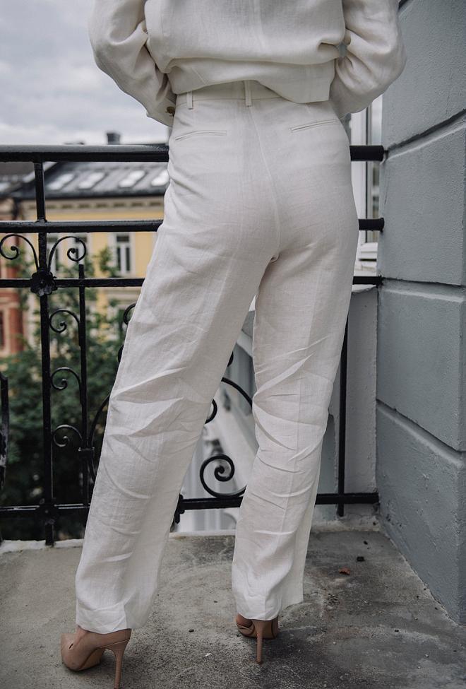 Sand Dori High Trouser Pure White dressbukse 5