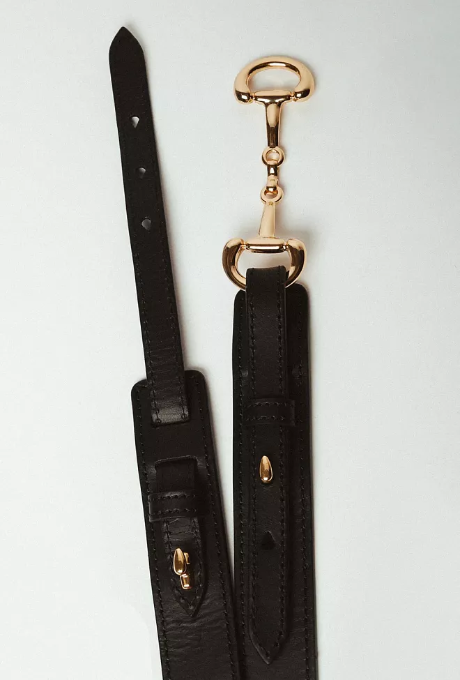 Andiata Gadia Leather Belt Black Golden Details belte 4