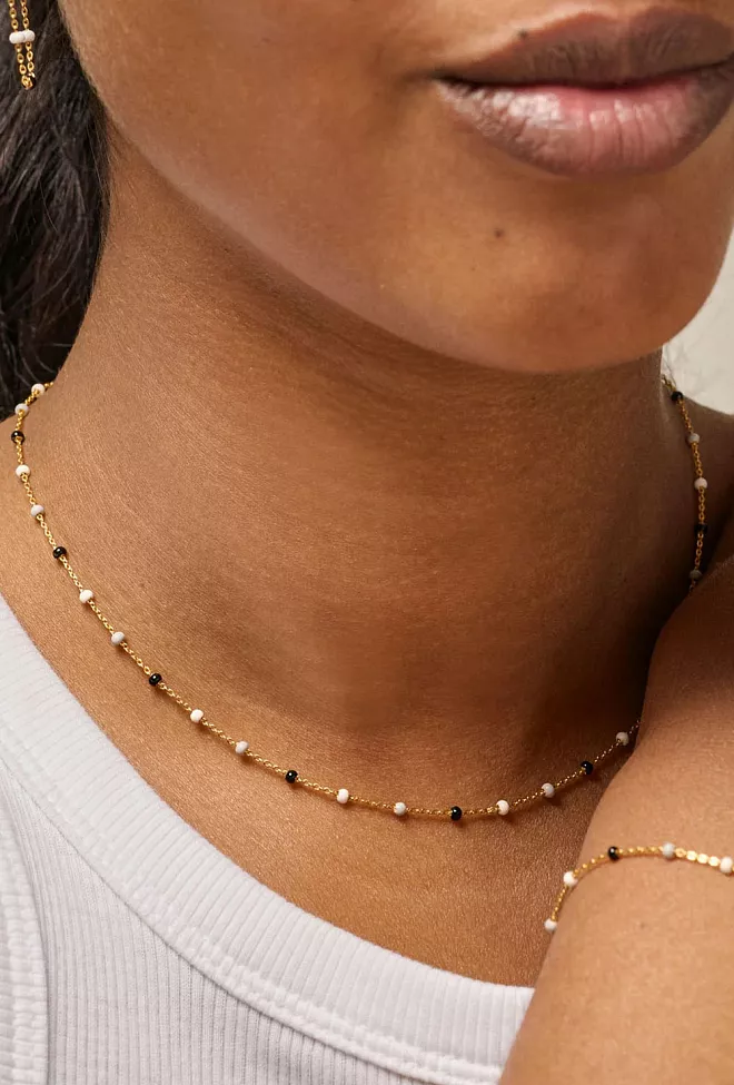 Enamel Copenhagen Lola Necklace Salt n Pepper smykke 2