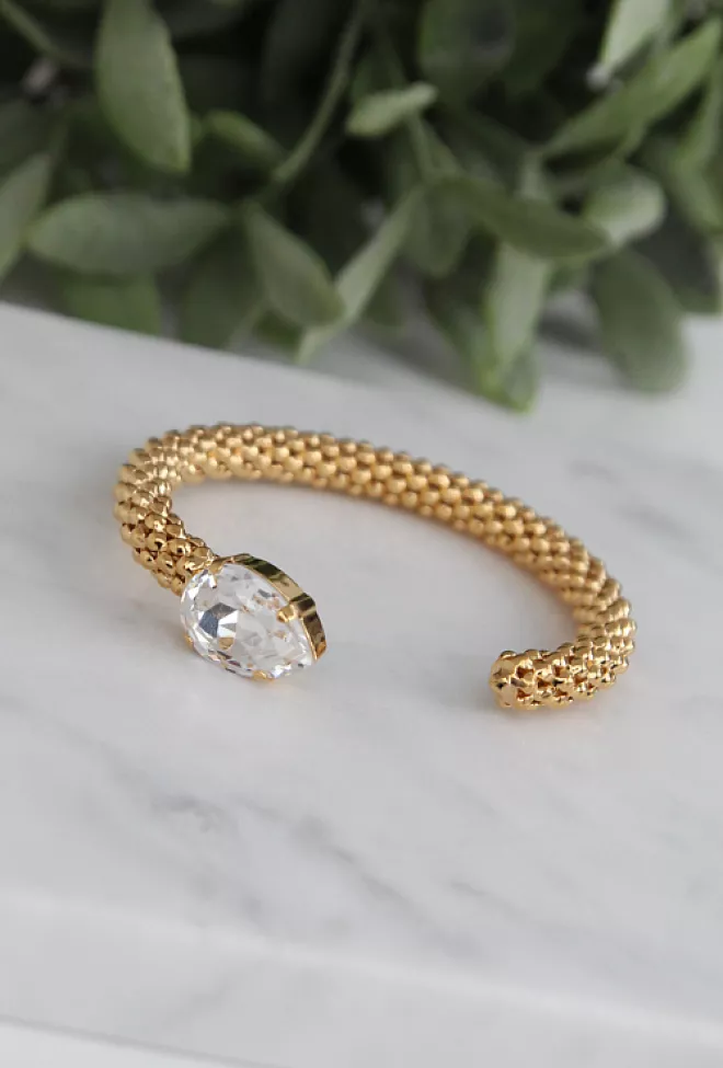 Caroline Svedbom Classic Rope Bracelet Gold Crystal armbånd 