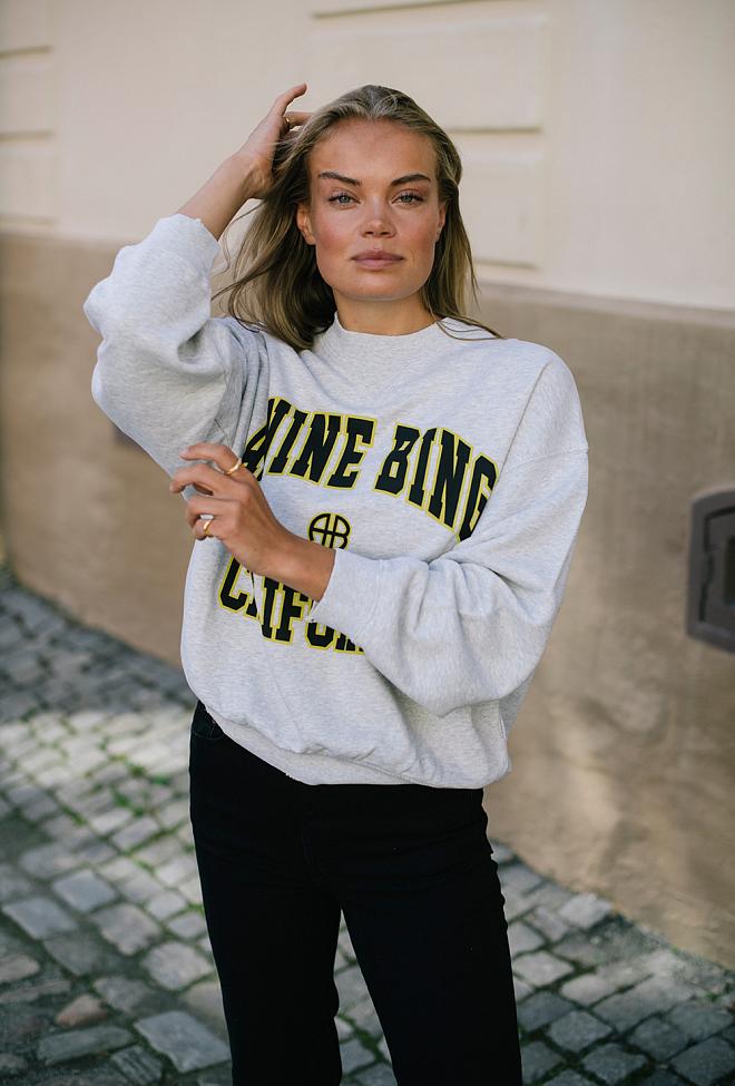 Anine Bing genser Jaci Sweatshirt California Washed Heather Grey 5
