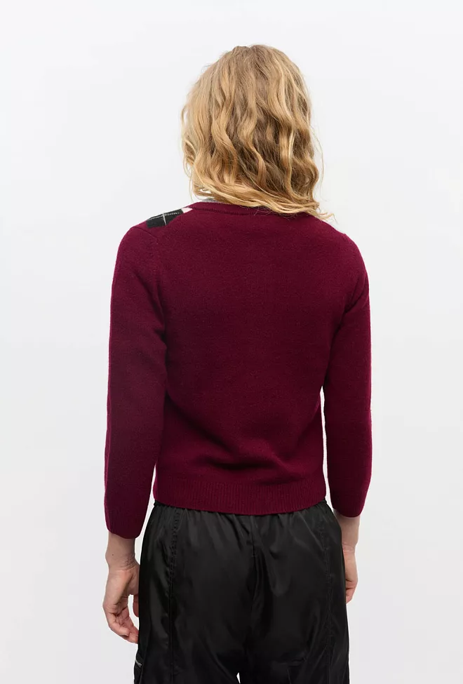 GANNI Cashmere Wool Mix Cardigan Tawny Port cardigan 3