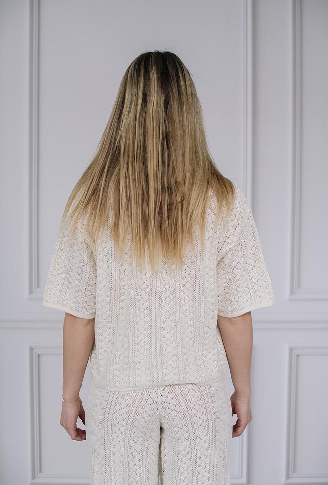 Holzweiler Loch Crochet Knit Shirt White topp 6