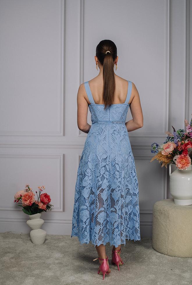 Lace Midi Dress Blue 6