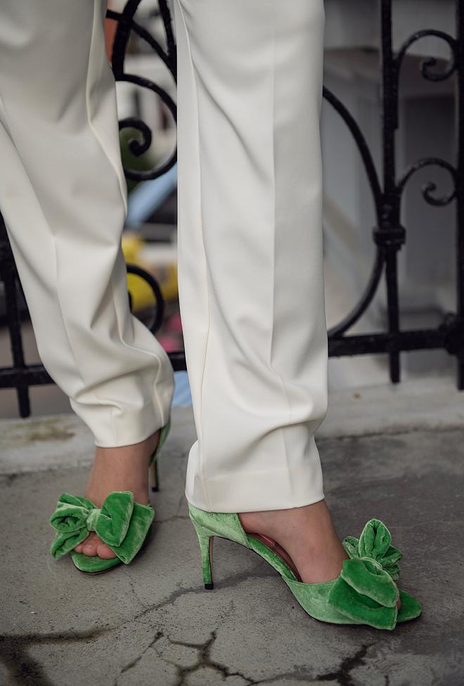 Custommade Marita Velvet Sandal Kelly Green sandaler