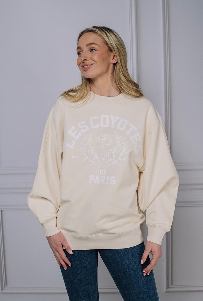 Les Coyotes de Paris Mascot Logo Sweatshirt Cream genser 5