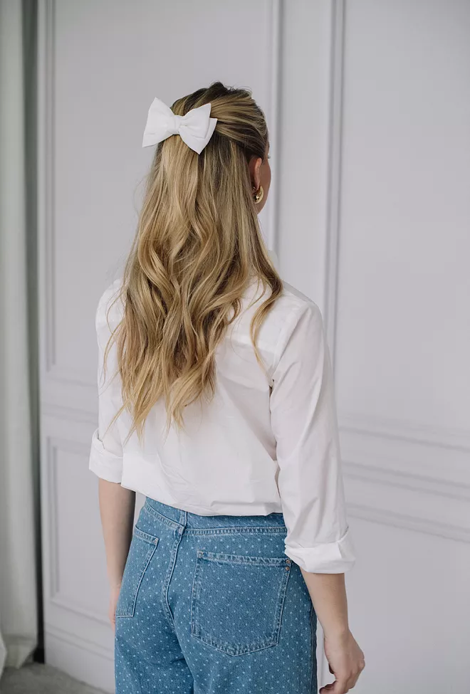 HiiL Studio Matt Hair Bow Clip White hårklype