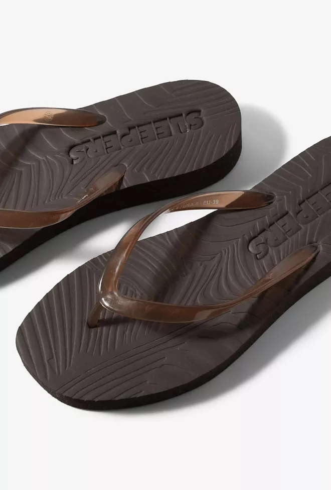 Sleepers Tapered Platform Flip Flops Brown Transparent sandaler 2
