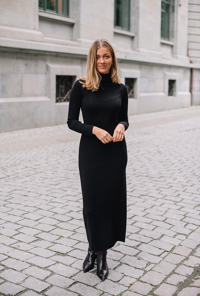House of Dagmar Merino Knit Dress Black 4