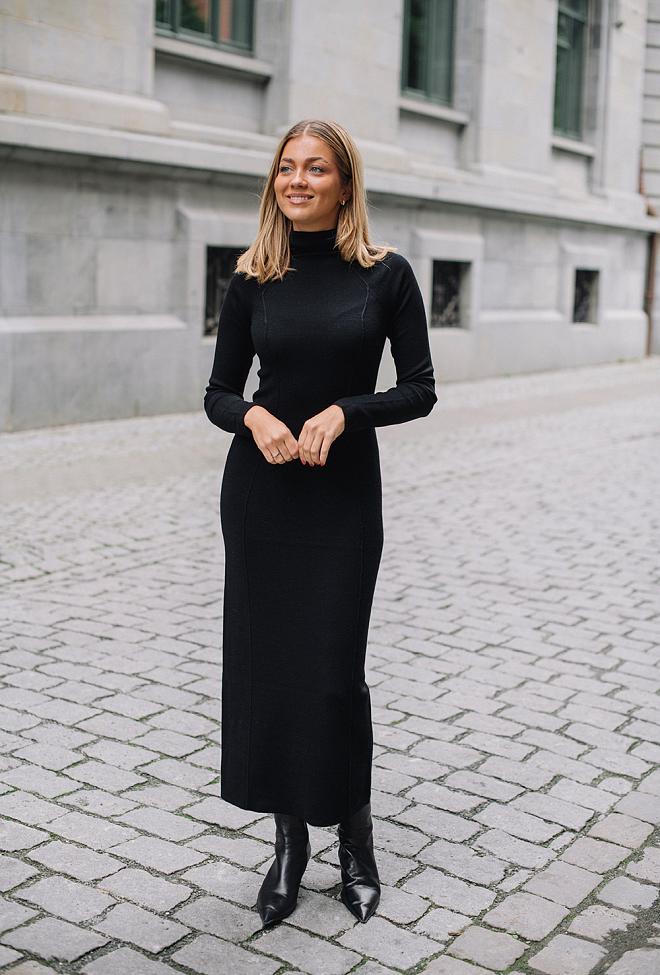 House of Dagmar Merino Knit Dress Black 5