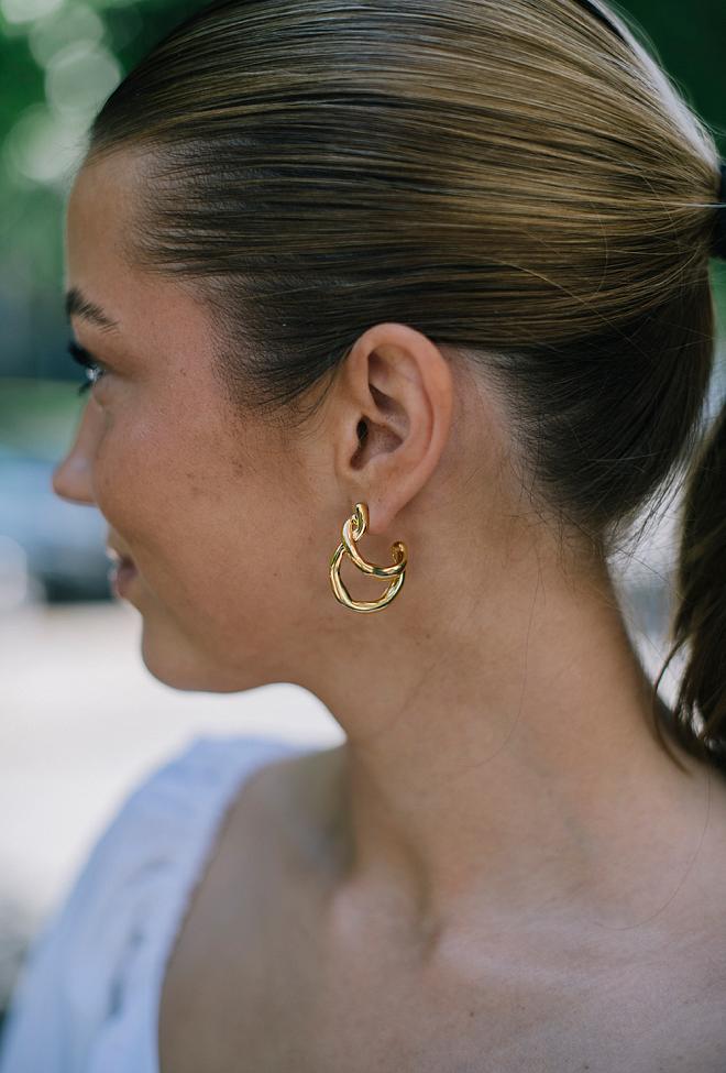 Missoma Molten Twisted Double Hoops Earrings Gold øredobber 1
