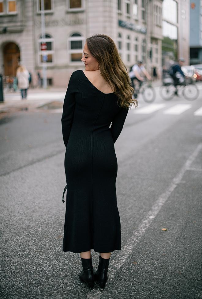 Gestuz Mona V-Neck Long Dress Black kjole 5